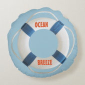 航海のなあなたの(ボートの)名前の人生のリング ラウンドクッション (裏面)