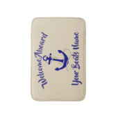 航海のないかりおよびカスタムのボートの名前 バスマット (正面縦)