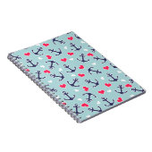 航海のないかりおよびハートパターン ノートブック (右側)