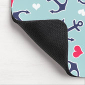 航海のないかりおよびハートパターン マウスパッド (コーナー)