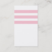 航海のないかりおよびモノグラムが付いているピンクのストライプ 名刺 (裏面)