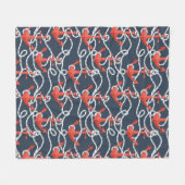 航海のないかりおよびロープパターン フリースブランケット (正面(横))