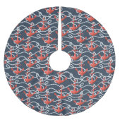 航海のないかりおよびロープパターン ブラッシュドポリエステルツリースカート (正面)