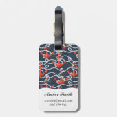 航海のないかりおよびロープパターン ラゲッジタグ (裏面縦)