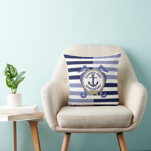 航海のないかりか結び目またはタツノオトシゴはまたは名前を及び#カスタマイズ クッション (椅子)