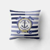 航海のないかりか結び目またはタツノオトシゴはまたは名前を及び#カスタマイズ クッション (裏面)