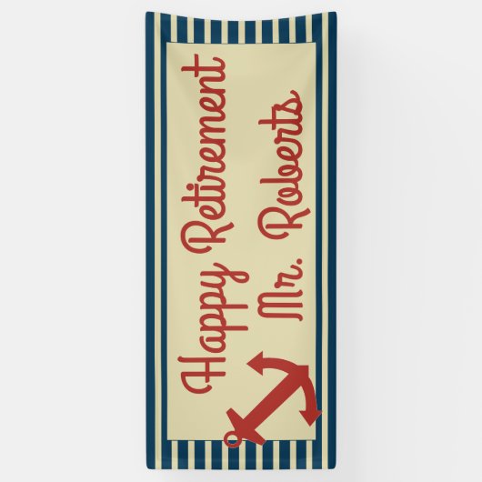 航海のないかりとの幸せな退職は縞で飾り、 横断幕 (縦)