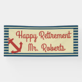 航海のないかりとの幸せな退職は縞で飾り、 横断幕 (横)