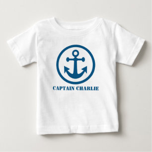 航海のないかりのカスタムな文字の衣類 ベビーTシャツ