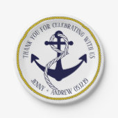 航海のないかりのカスタムな結婚式の紙皿 ペーパープレート (正面)