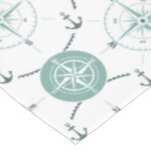 航海のないかりのコンパスの海緑の白の海 テーブルクロス (アングル)