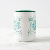 航海のないかりのタイポグラフィのビーチハウスのマグ ツートーンマグカップ (中央)