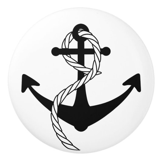 航海のないかりのドア・ノブの引出しの引き セラミックノブ (正面)