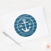 航海のないかりのハートの沿岸ロゴの好意ありがとう ラウンドシール (封筒)