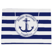 航海のないかりのパーソナライズな誕生日 ラージペーパーバッグ (正面)