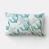 航海のないかりのビーチの海の海岸の沿岸テーマ ランバークッション (裏面)