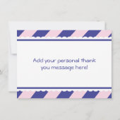 航海のないかりのベビーシャワーはピンク海軍感謝していしています サンキューカード (裏面)