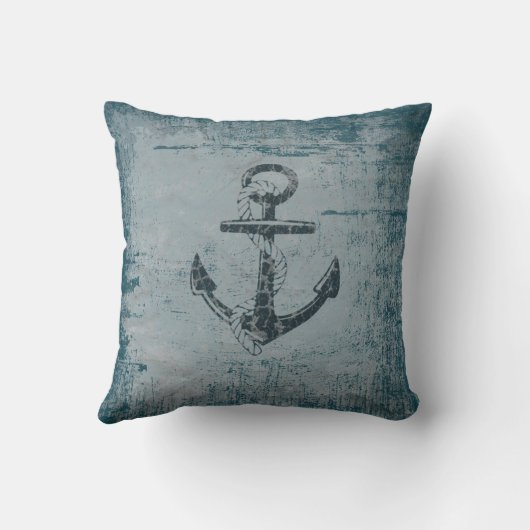航海のないかりの動揺してで青い装飾用クッション クッション (裏面)