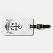 航海のないかりの巡航の休暇のクローバーの銀 ラゲッジタグ (正面横)