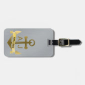航海のないかりの巡航の休暇の金属モノグラム ラゲッジタグ (正面横)