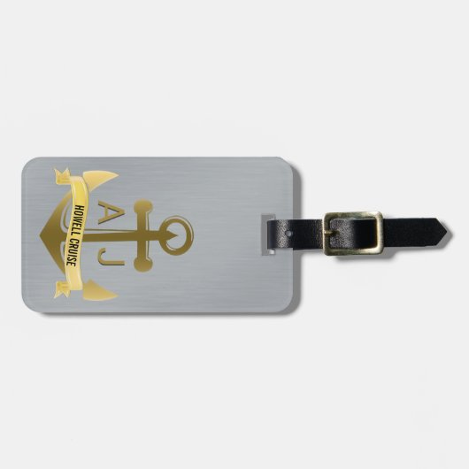 航海のないかりの巡航の休暇の金属モノグラム ラゲッジタグ (正面横)