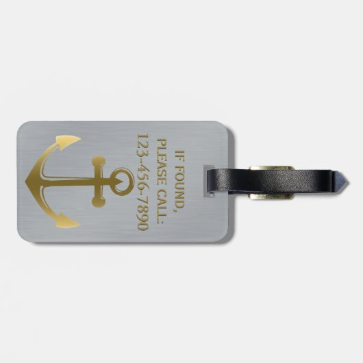 航海のないかりの巡航の休暇の金属モノグラム ラゲッジタグ (裏面横)