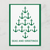 航海のないかりの木の沿岸クリスマス シーズンポストカード (正面)