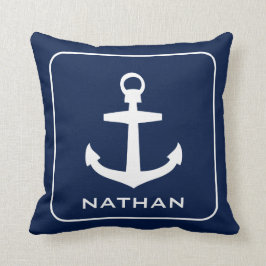 航海のないかりの濃紺の名前のカスタム クッション