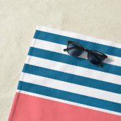 航海のないかりの第1仲間の名前|の珊瑚の青い縞 ビーチタオル (インサイチュ)