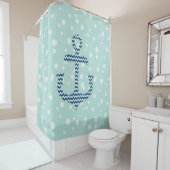 航海のないかりの青の泡シャワー・カーテン シャワーカーテン (インサイチュ)