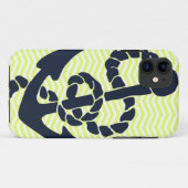 航海のないかりの黄色のシェブロンのiphone 5の場合 Case-Mate iPhoneケース (裏面(横))