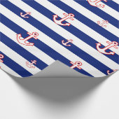 航海のないかりは及び縞で飾ります ラッピングペーパー (角)