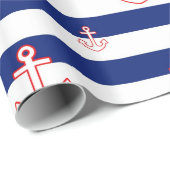 航海のないかりは及び縞で飾ります ラッピングペーパー (ロールコーナー)