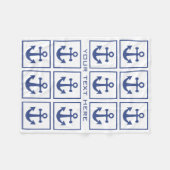 航海のないかりパターンカスタムのフリースブランケット フリースブランケット (正面(横))