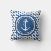 航海のないかり家族のビーチハウスのモダンシェブロン クッション (正面)