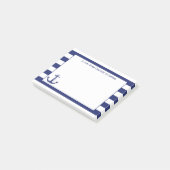 航海のないかり海軍ストライプパーソナライズな4 x 3 ポストイット (アングル)