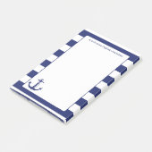 航海のないかり海軍ストライプパーソナライズな4 x 6 ポストイット (アングル)