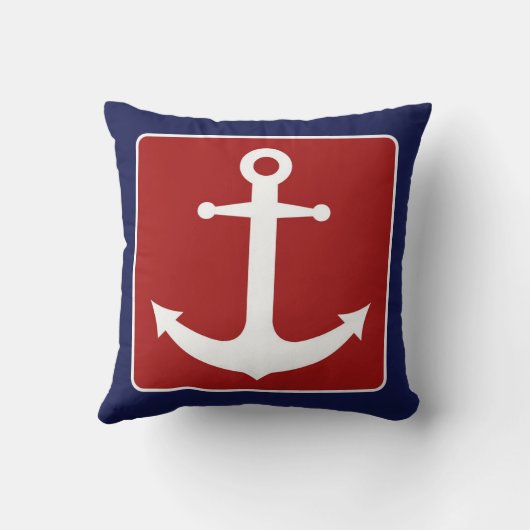 航海のないかり-赤い白くおよび青 クッション (裏面)