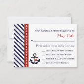 航海のないかりRSVPの応答カード 出欠カード (裏面)