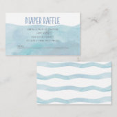 航海のなおむつのRafflle |のクジラ|の青い水彩画 エンクロージャーカード (正面/裏面)