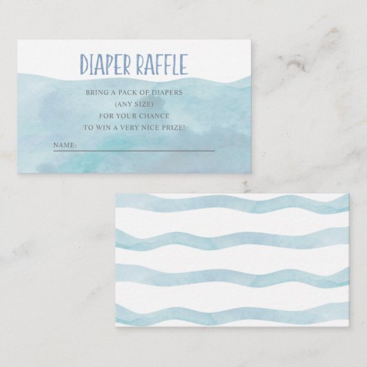 航海のなおむつのRafflle |のクジラ|の青い水彩画 エンクロージャーカード (正面/裏面)