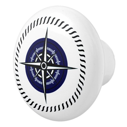 航海のなばら色のコンパスのキャビネットの引出しのノブ海軍 セラミックノブ (右)