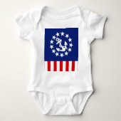 航海のなアメリカのヨットの旗の記号 ベビーボディスーツ (正面)