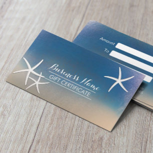 航海のなオーシャンブルーのヒトデのギフト券 割引カード