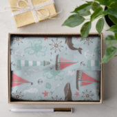 航海のなオーシャンブルーは上がり、 薄葉紙 (ギフト)