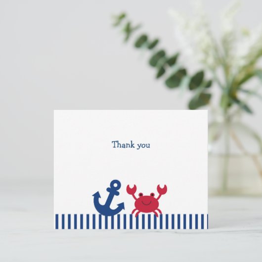 航海のなカニの平たい箱はメッセージカード感謝していしています サンキューカード (スタンド正面)