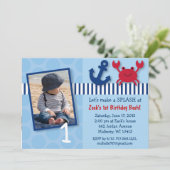 航海のなカニの誕生日の招待状 招待状 (スタンド正面)