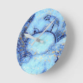 航海のなカニの青い柱時計 ラウンド壁時計 (傾斜)