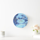 航海のなカニの青い柱時計 ラウンド壁時計 (ホーム)
