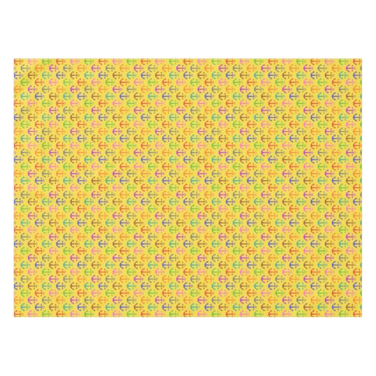 航海のなカラフルないかりパターンレトロ テーブルクロス (正面(横))